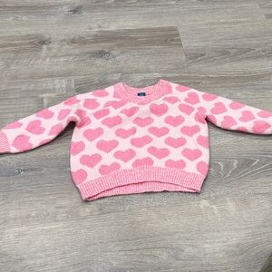 Old Navy Pink Heart Sweater for Kids